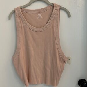 Aerie Pink Ribbed Tank Top